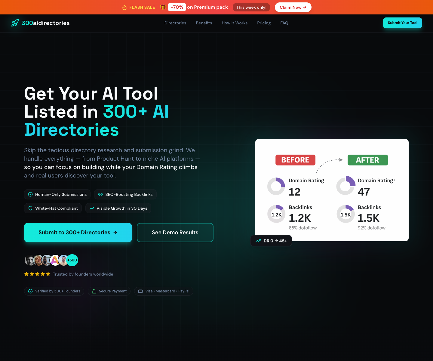 300aidirectories landing page screenshot