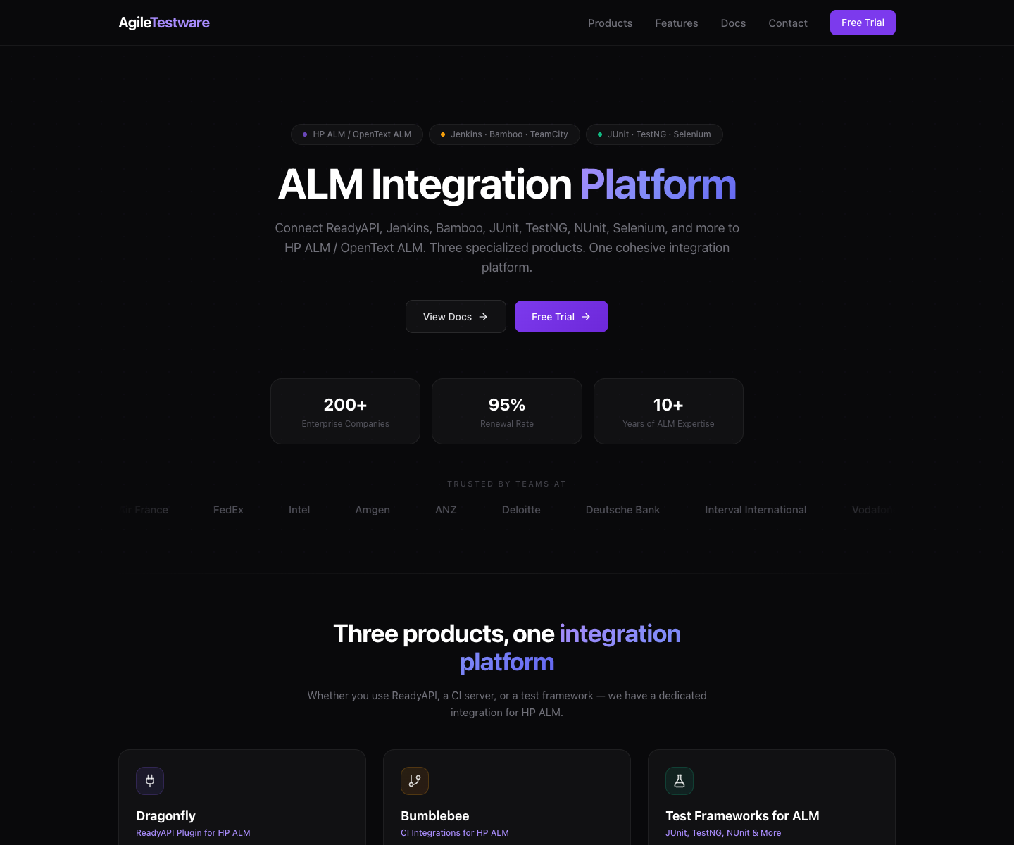 Agiletestware LLC landing page screenshot
