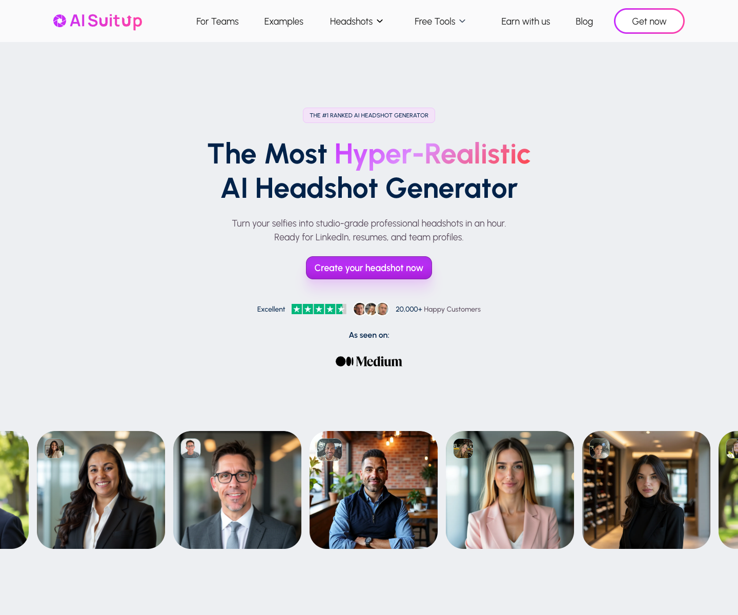 AI SuitUp landing page screenshot