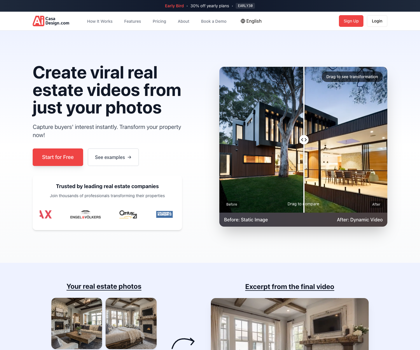 AiCasaDesign.com landing page screenshot