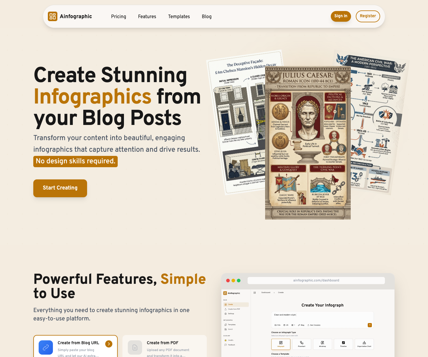 Ainfographic.com landing page screenshot