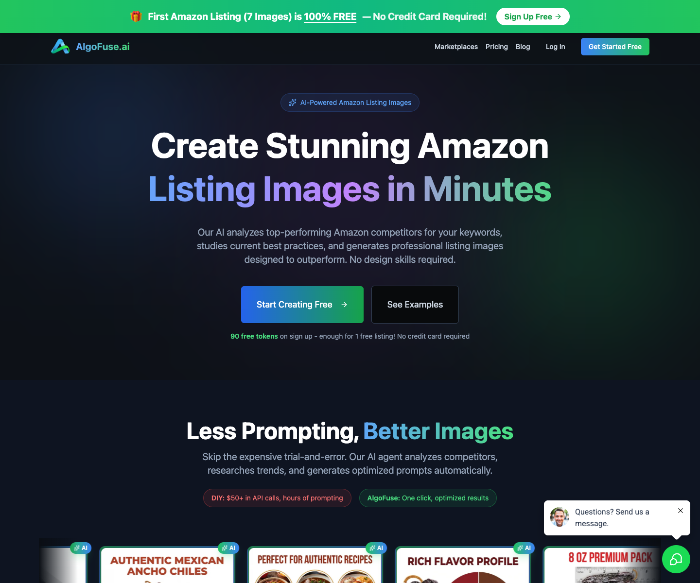 AlgoFuse.ai landing page screenshot