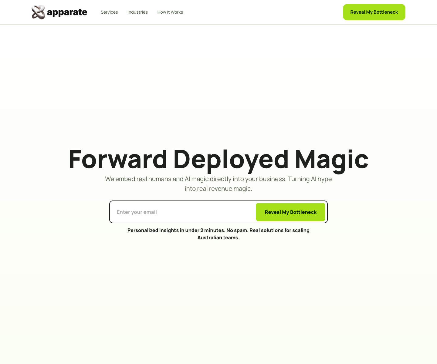 Apparate Pty Ltd landing page screenshot