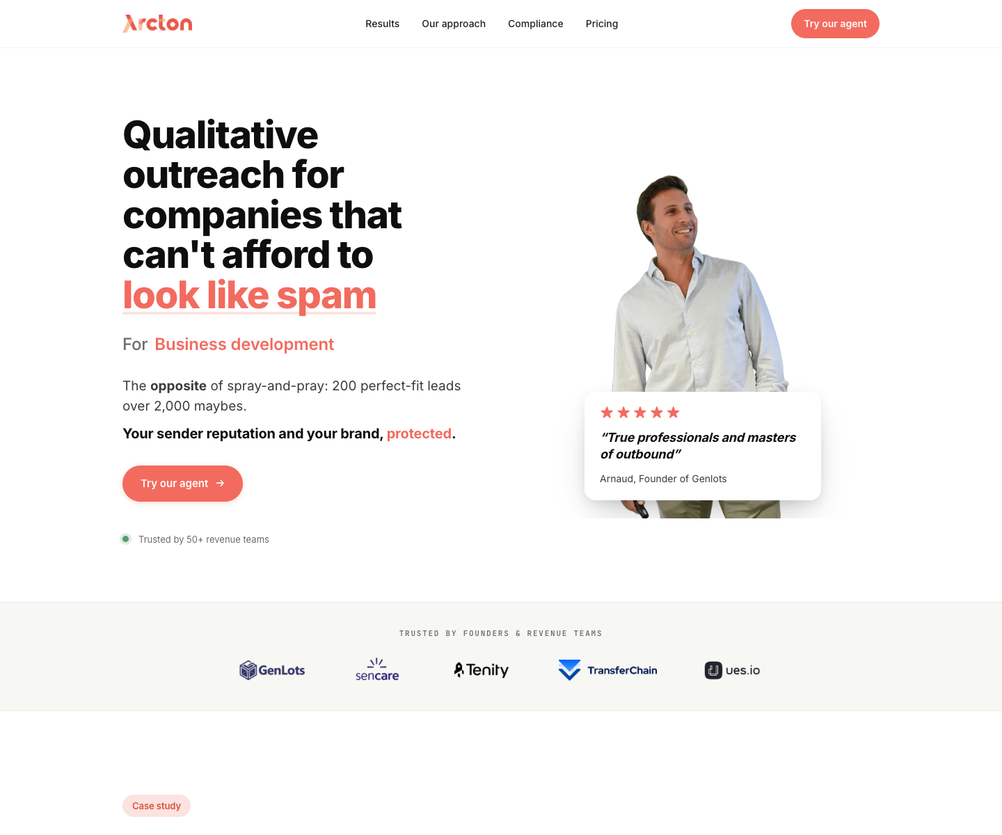 Arcton landing page screenshot