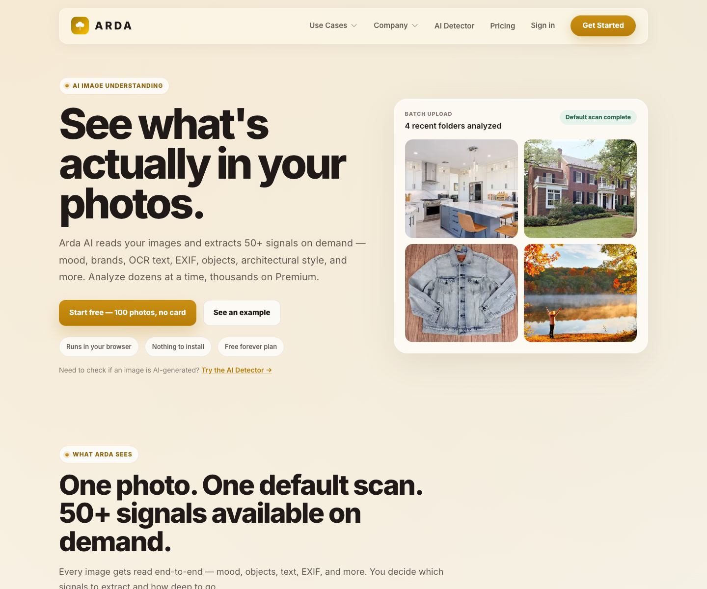 Arda AI landing page screenshot