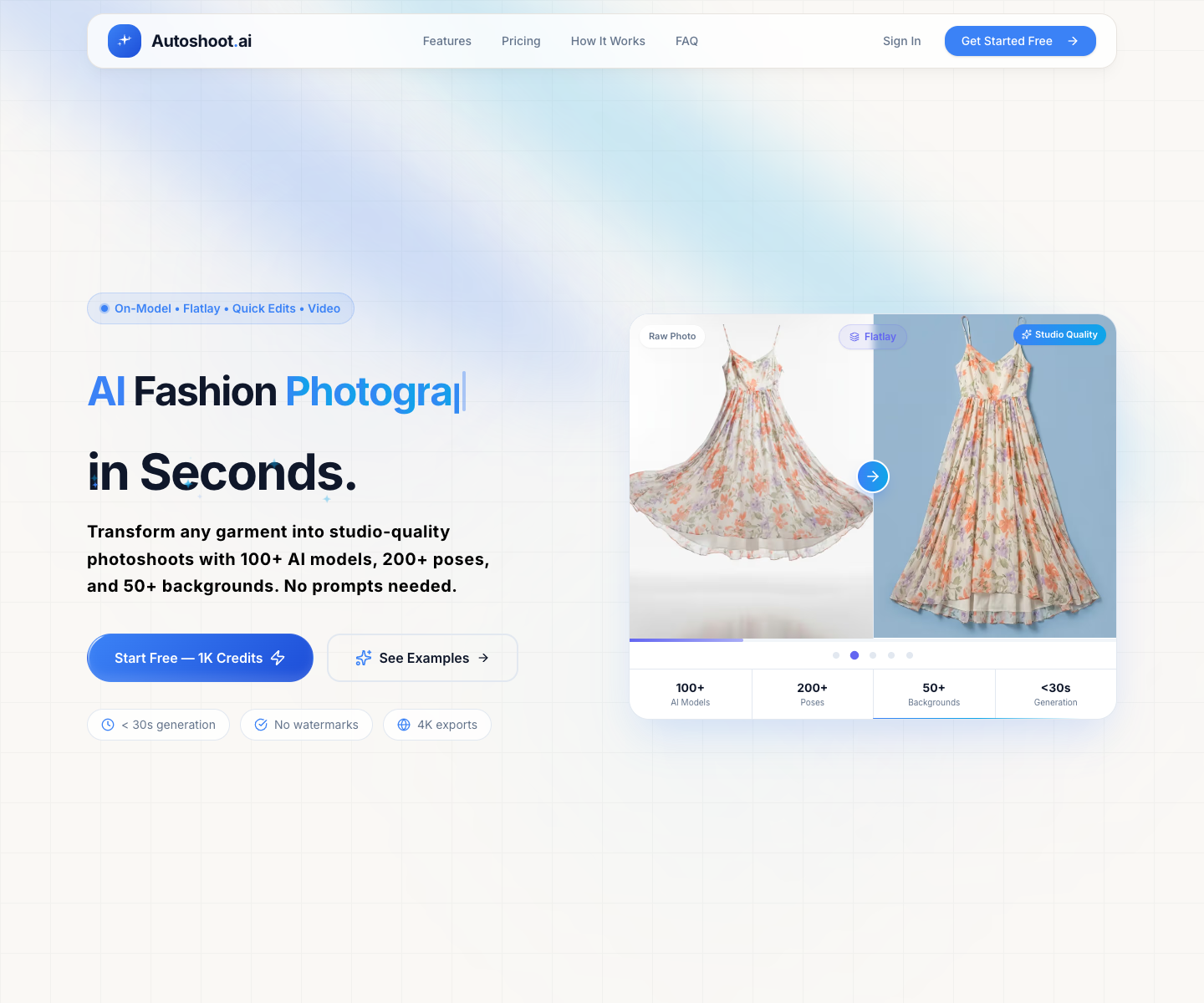 autoshootai landing page screenshot