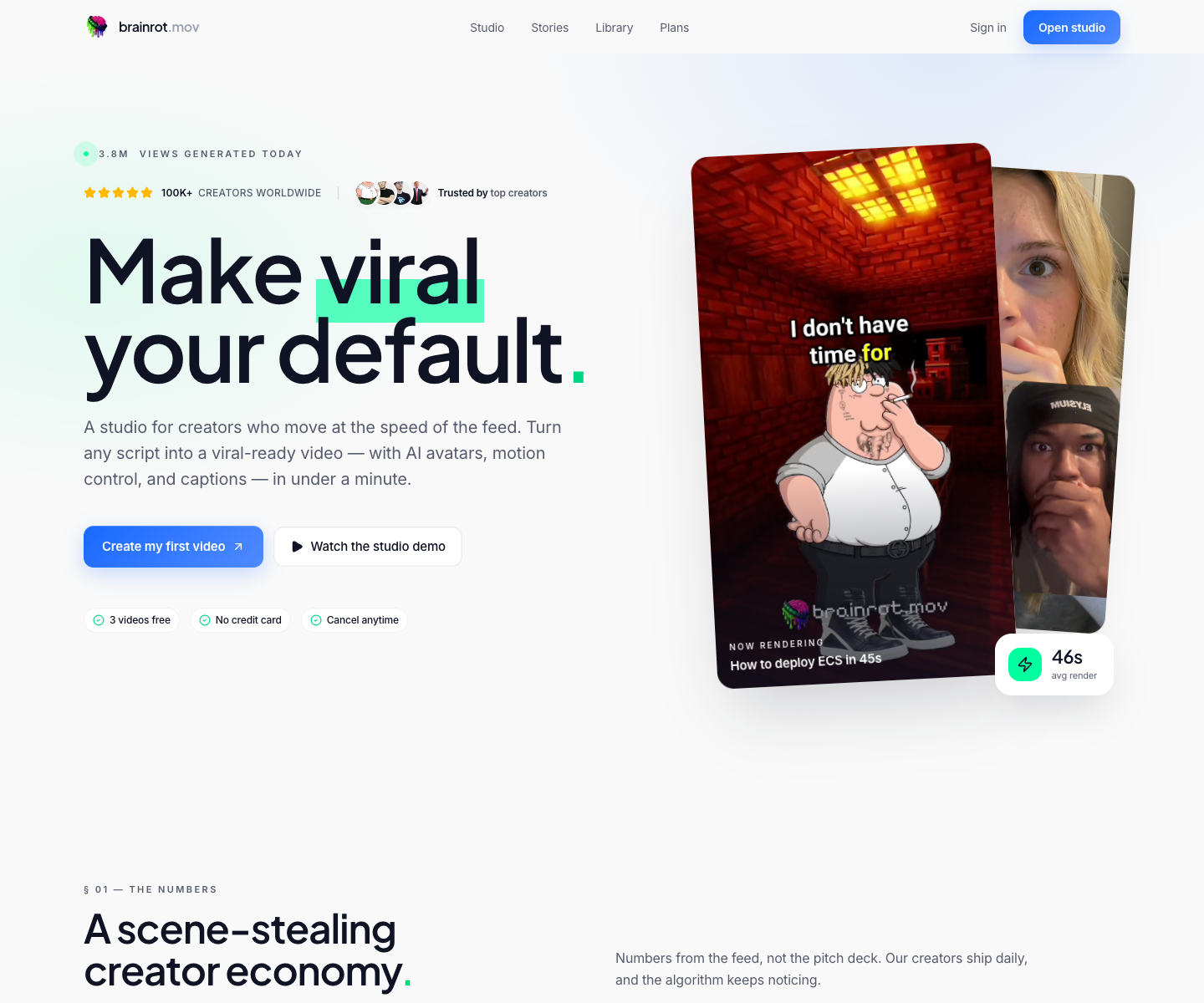Brainrot.mov landing page screenshot