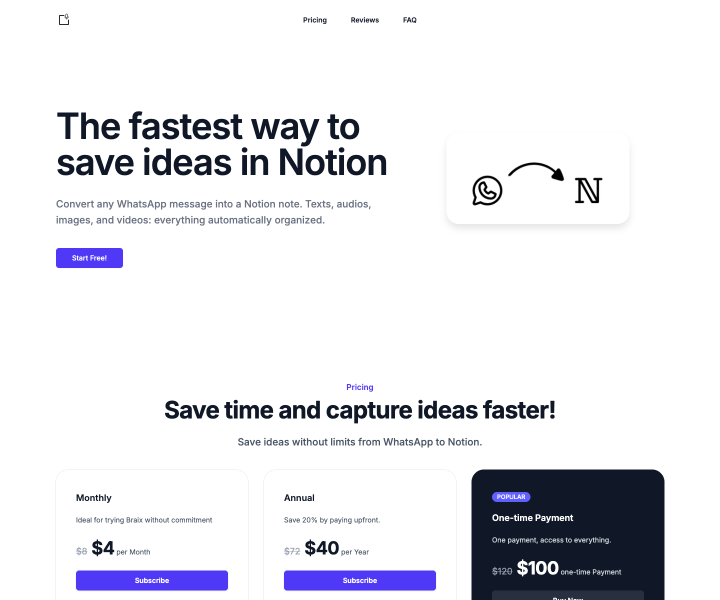 Braix landing page screenshot