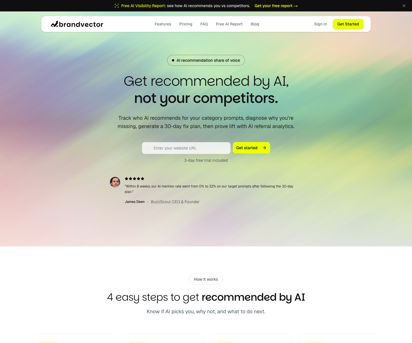brandvector landing page screenshot