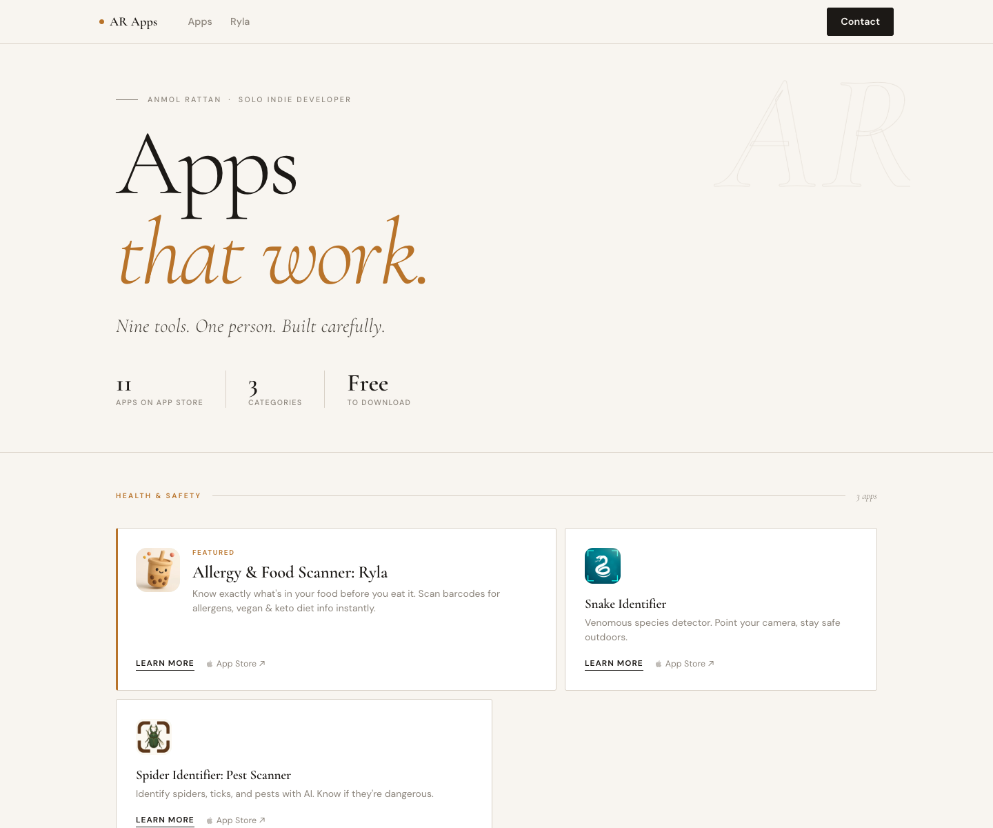 Bug Identifier landing page screenshot