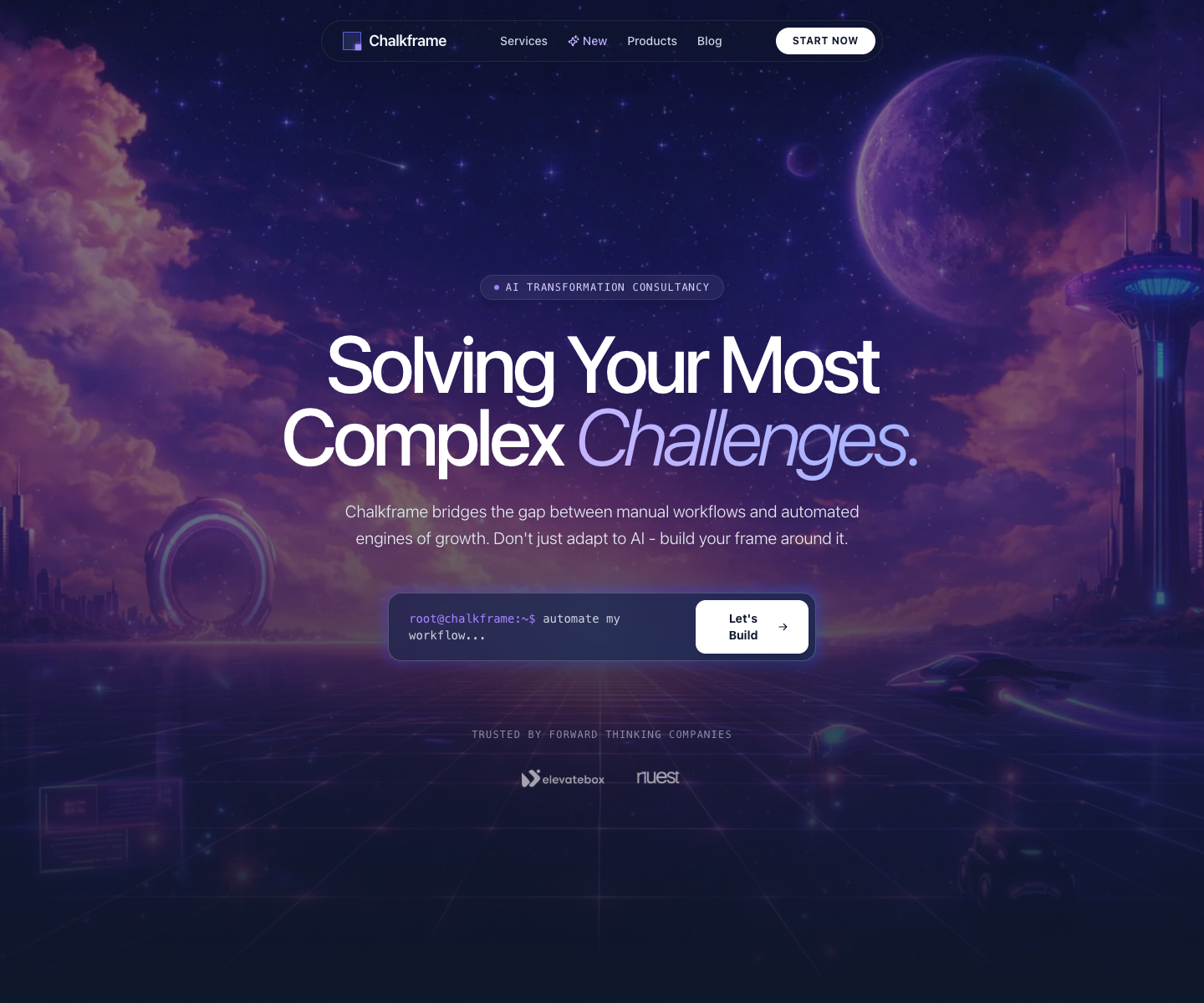 chalkframe landing page screenshot