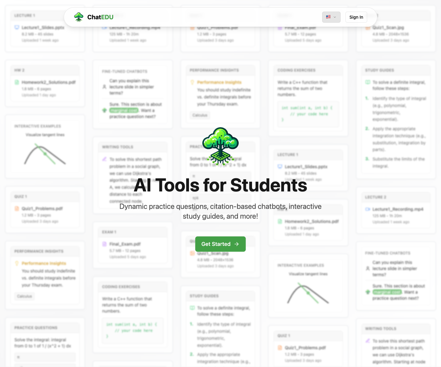 ChatEDU Inc. landing page screenshot