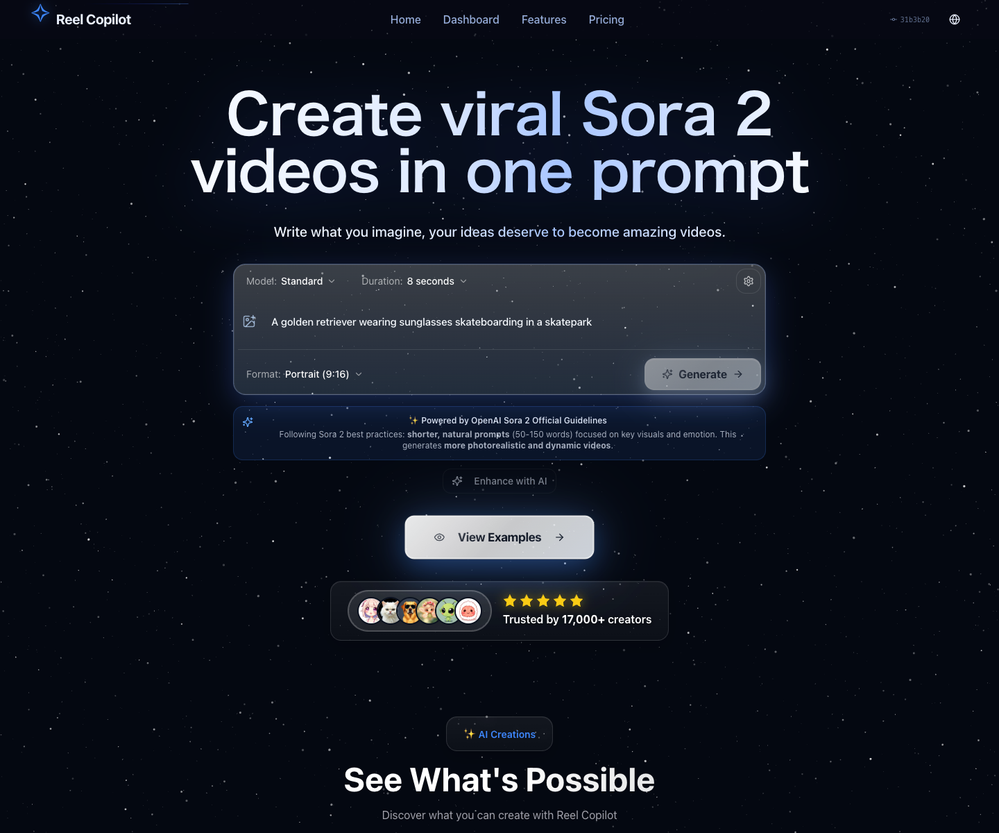 Chatgpshort landing page screenshot