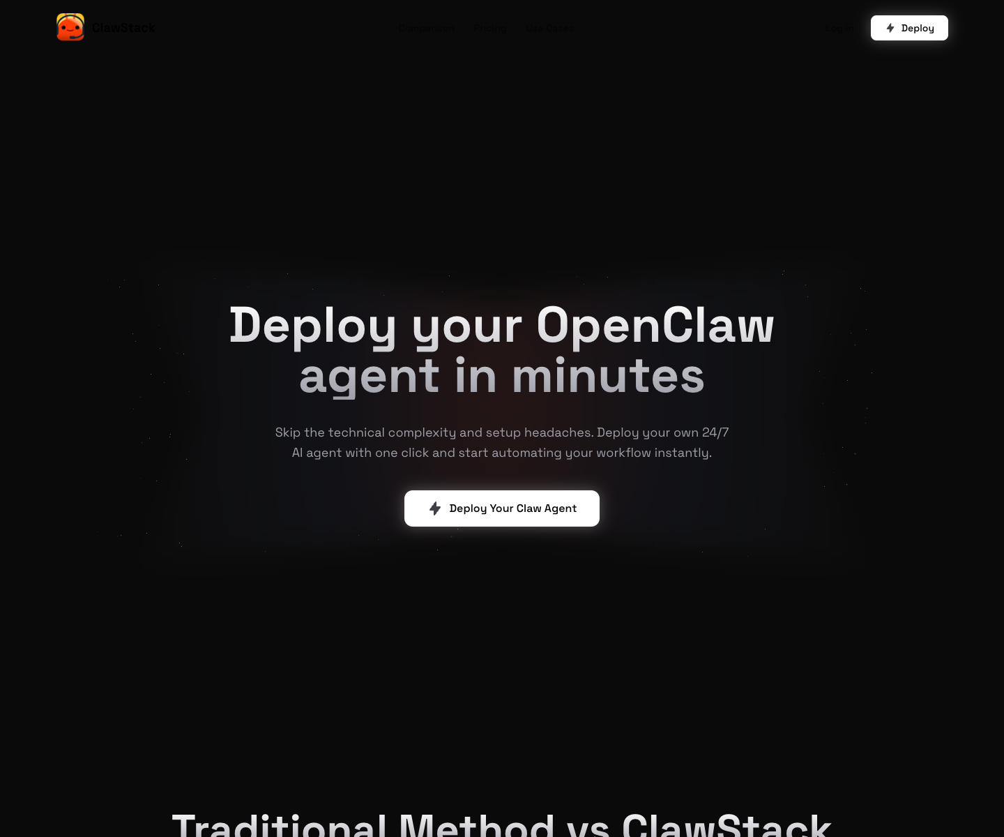 ClawStack landing page screenshot