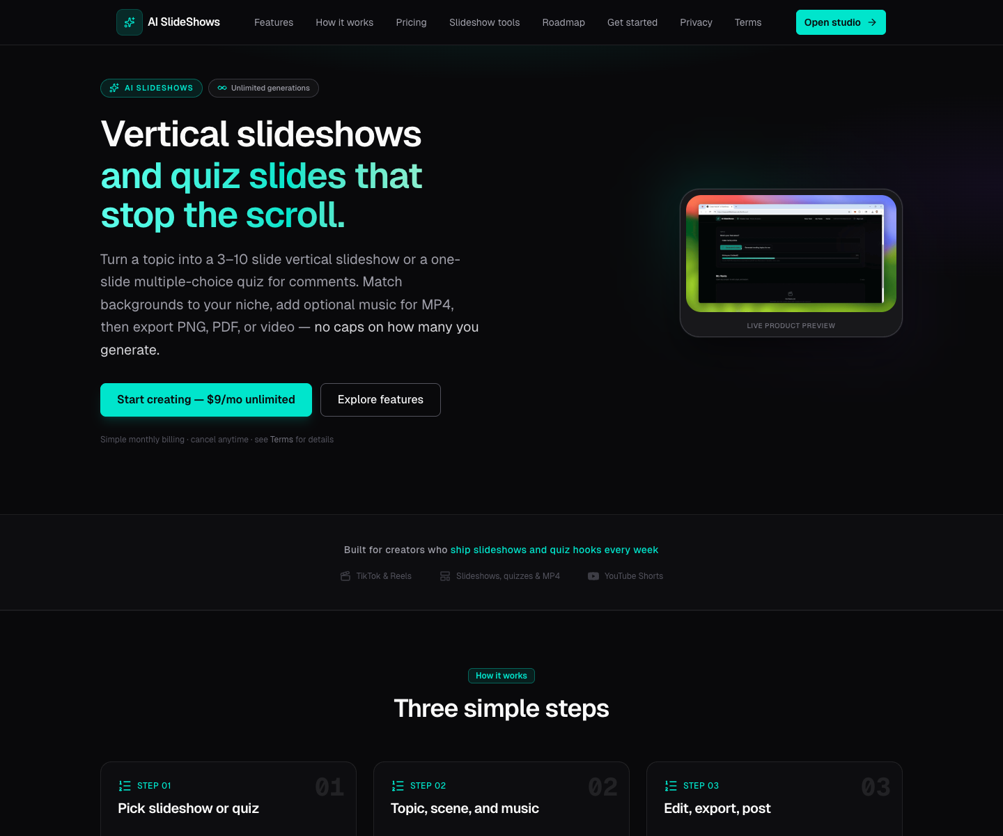 Clip Hawk landing page screenshot