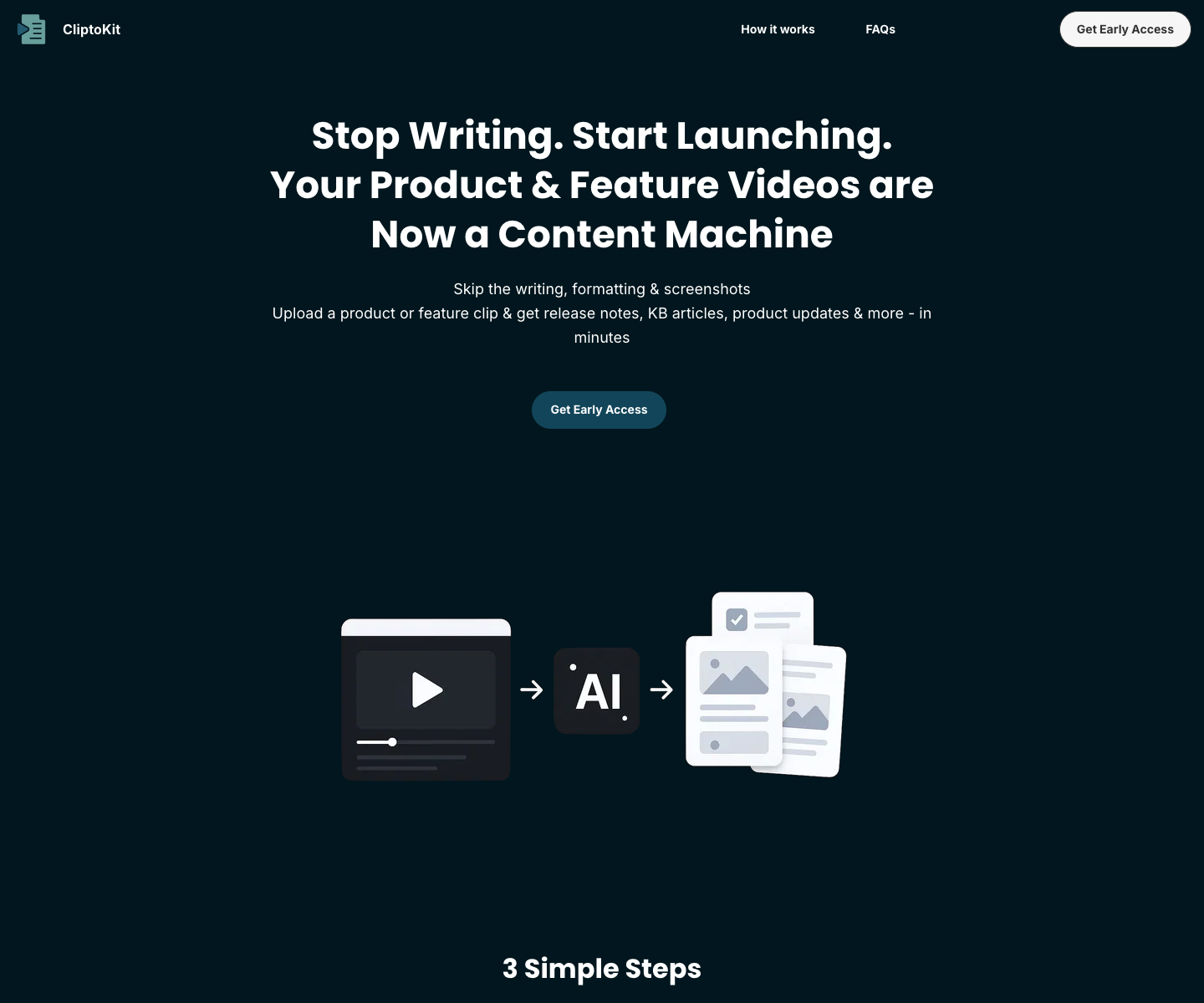 ClipToKit landing page screenshot