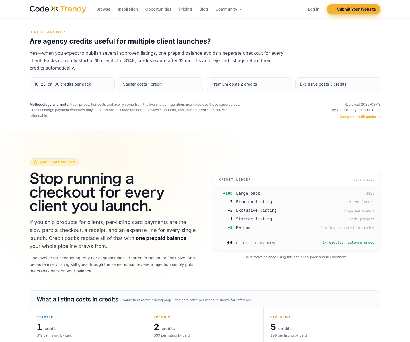 CodeTrendy landing page screenshot