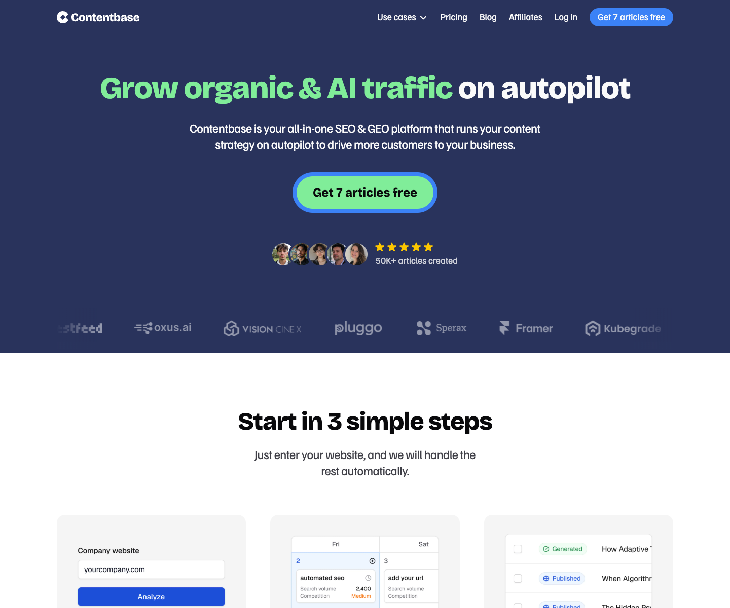 Contentbase landing page screenshot