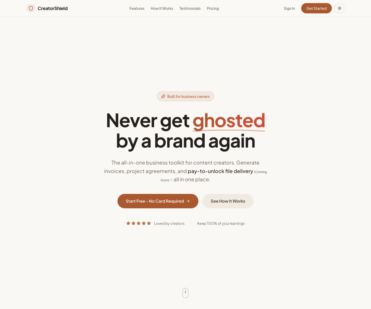 CShield landing page screenshot