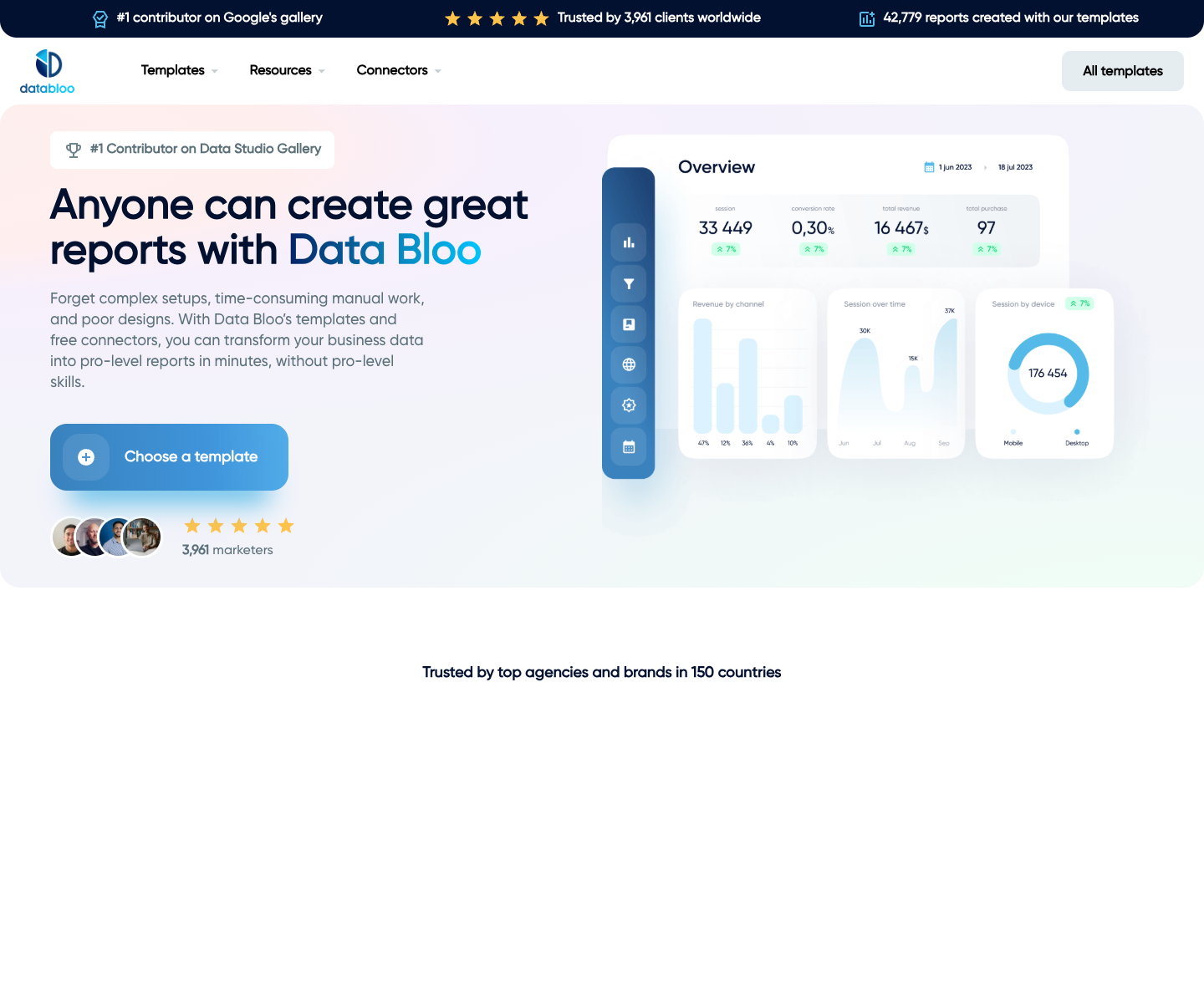 Data Bloo landing page screenshot