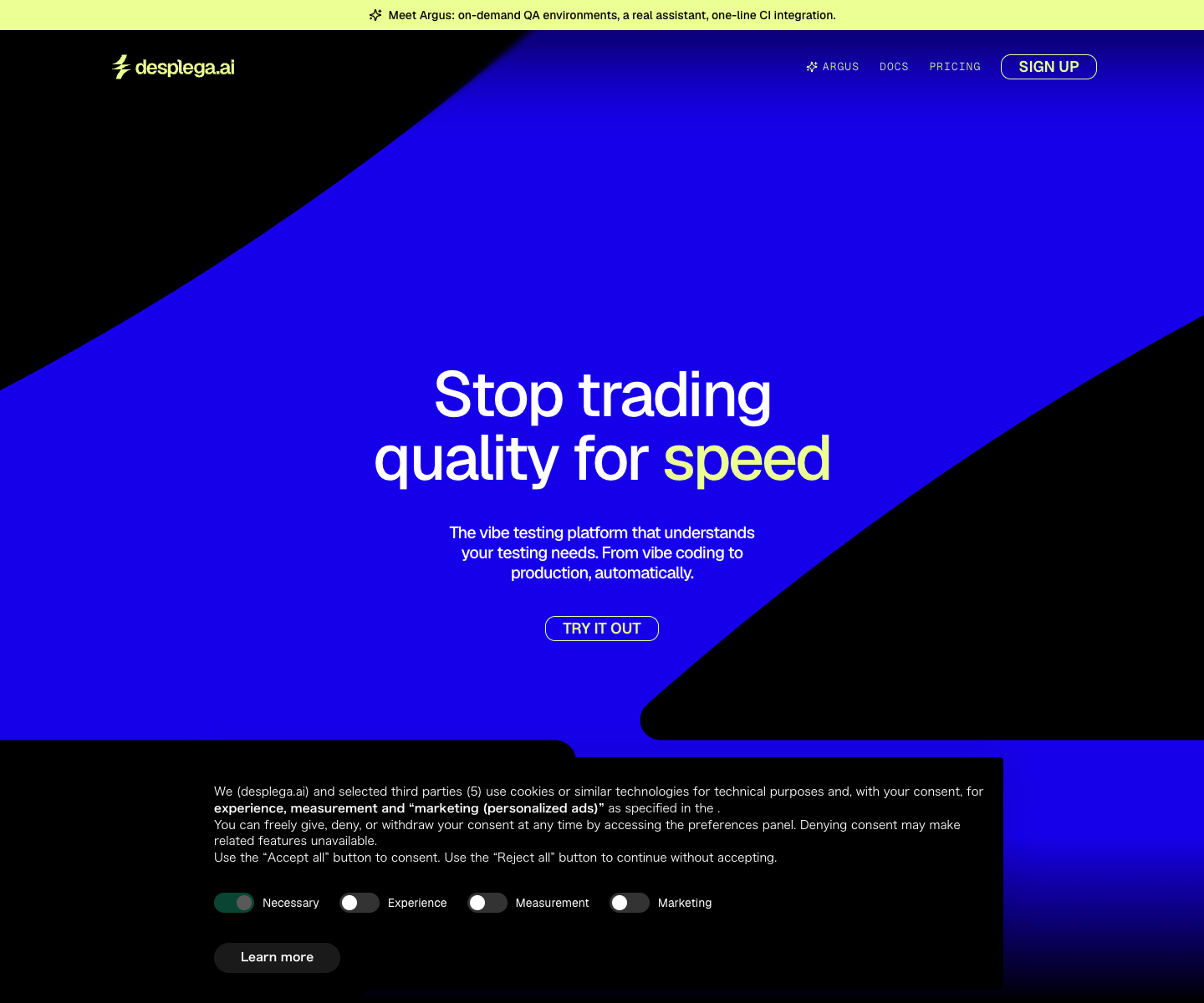 desplega.ai landing page screenshot