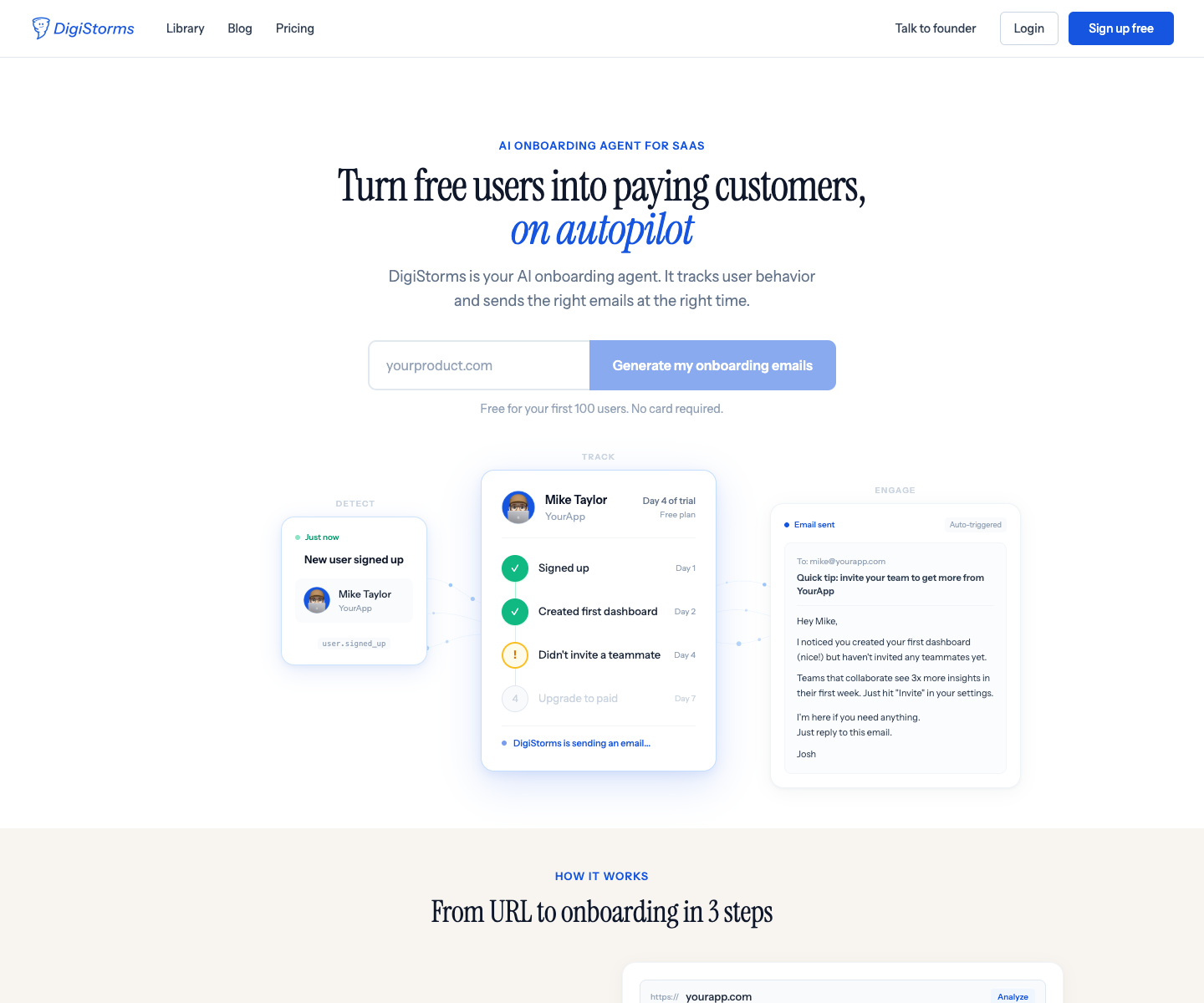 DigiStorms SaaS landing page screenshot