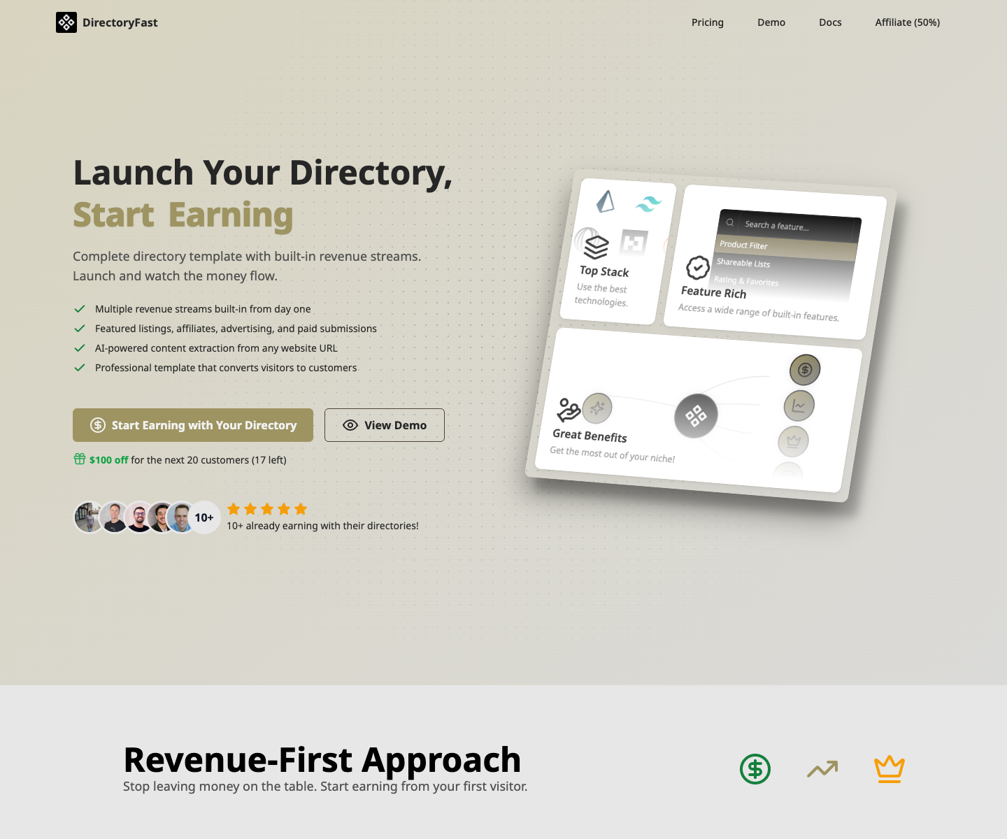 DirectoryFast landing page screenshot