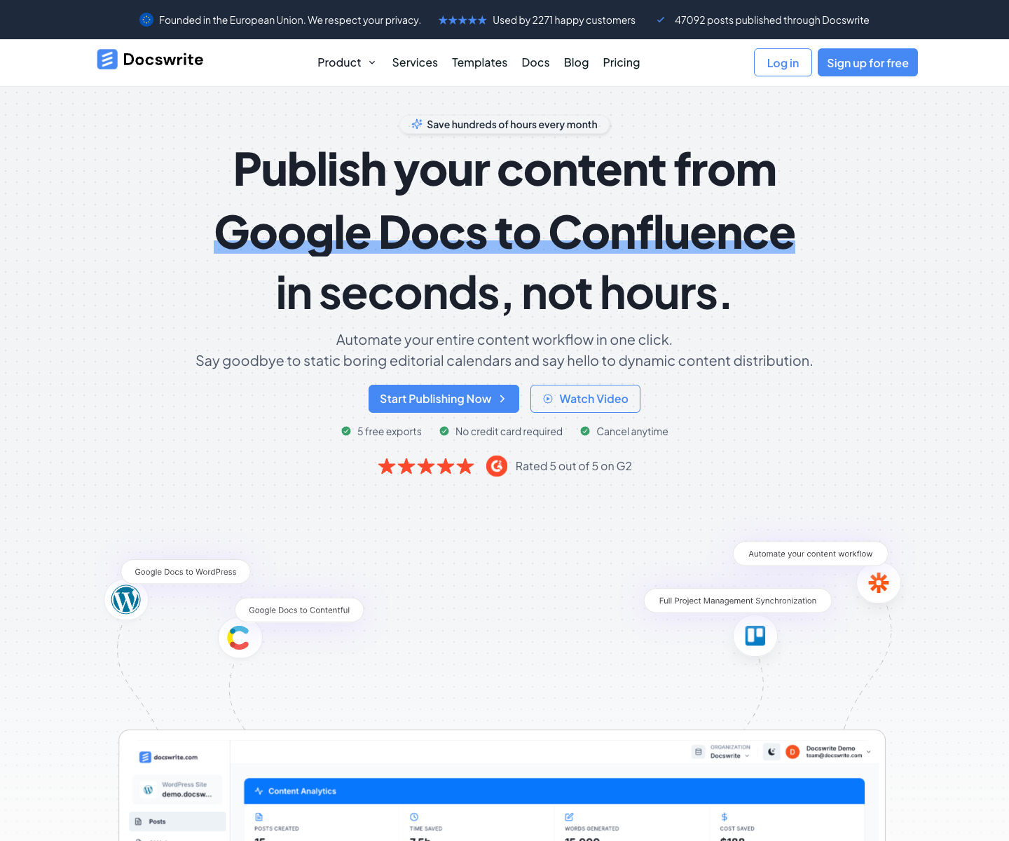 Docswrite landing page screenshot