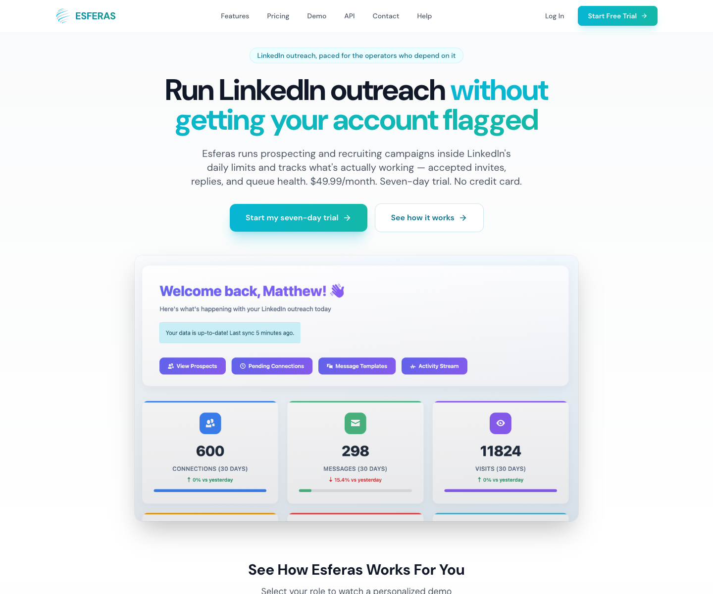 Esferas.io landing page screenshot