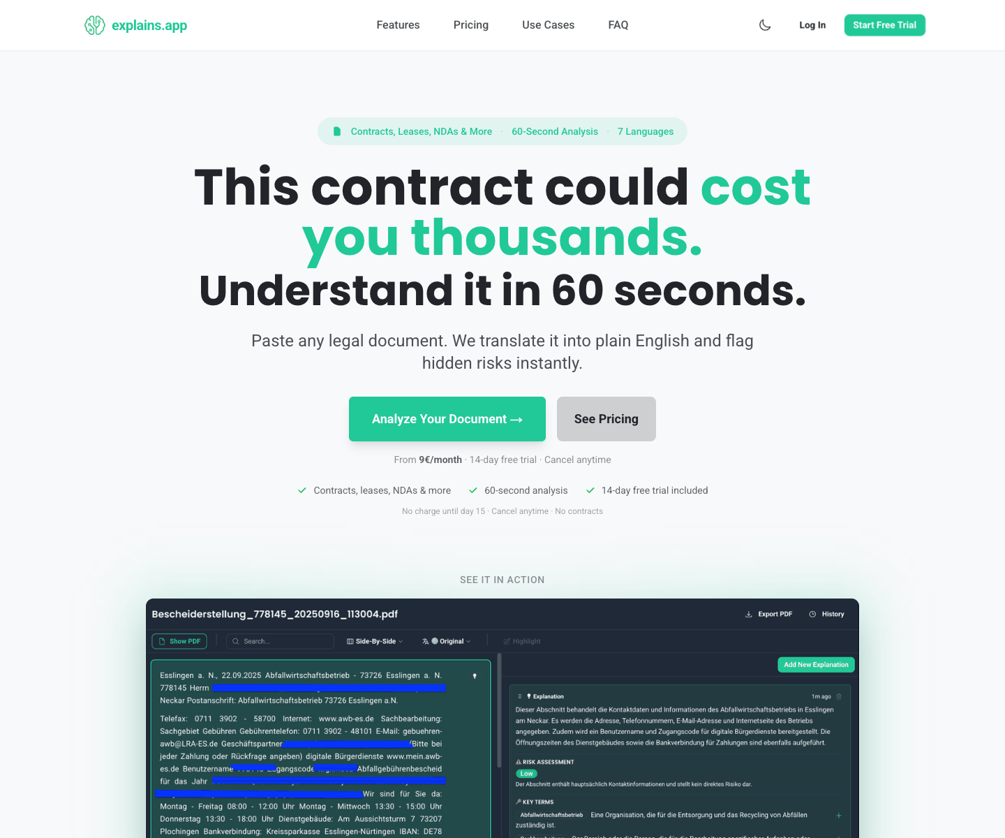 explains.app landing page screenshot