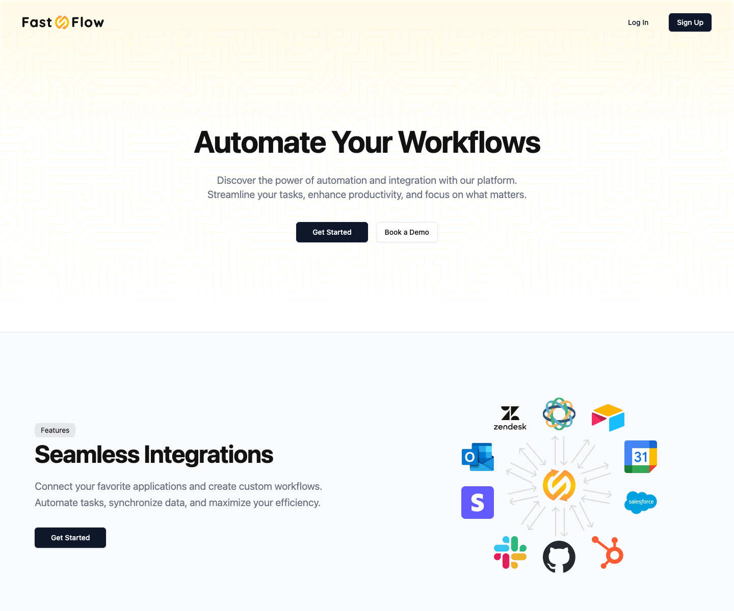 Fast Flow landing page screenshot