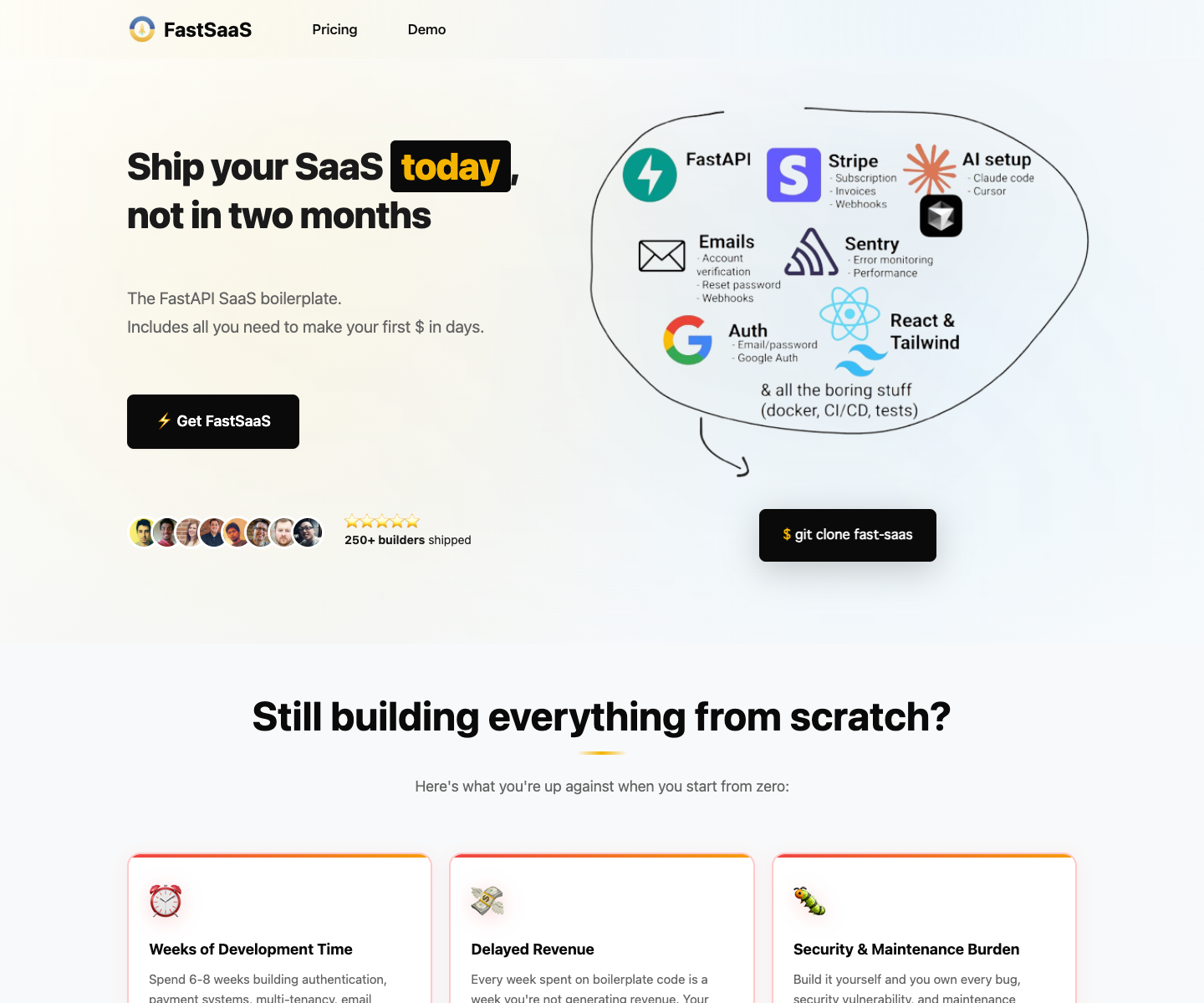 Fast SaaS landing page screenshot