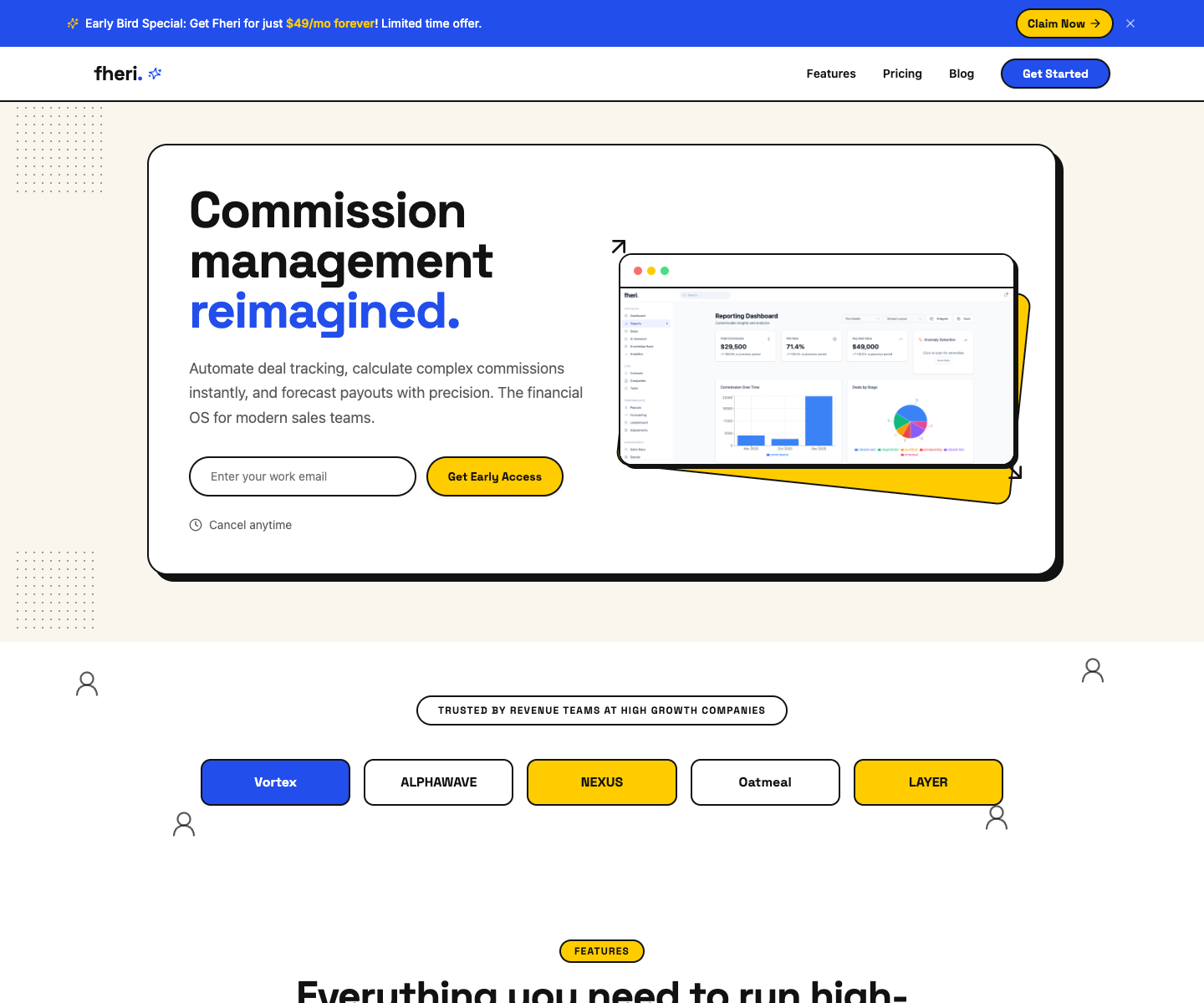 Fheri landing page screenshot