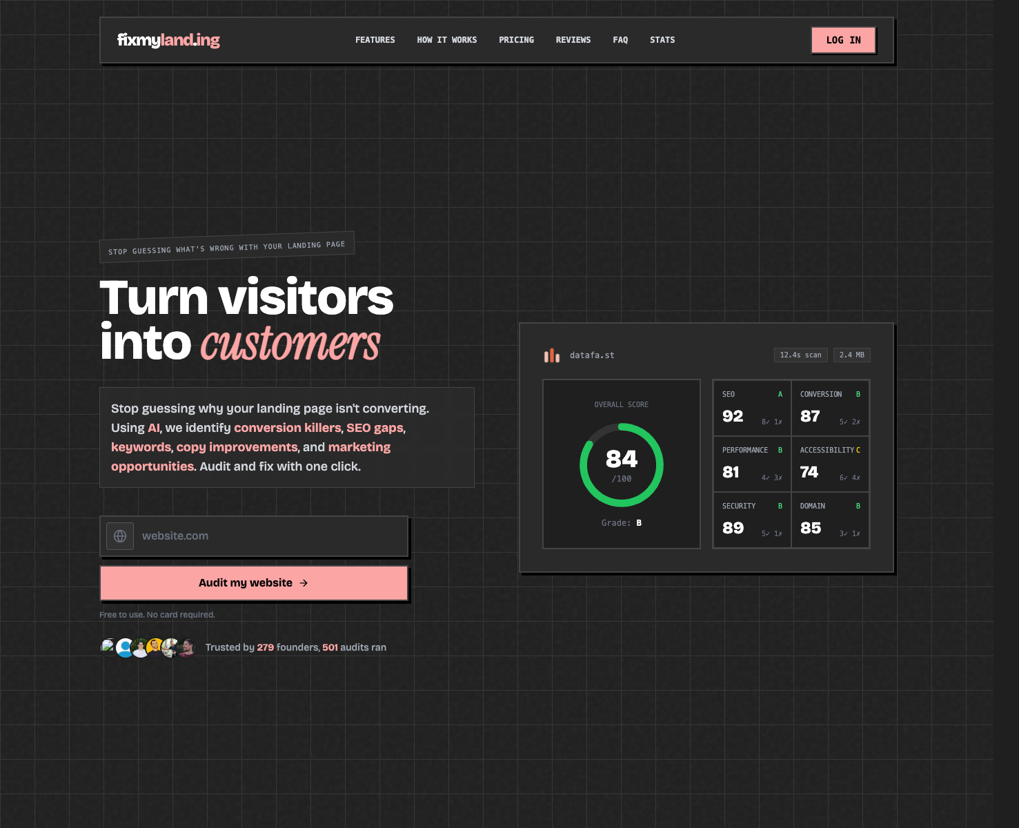 FixMyLanding landing page screenshot