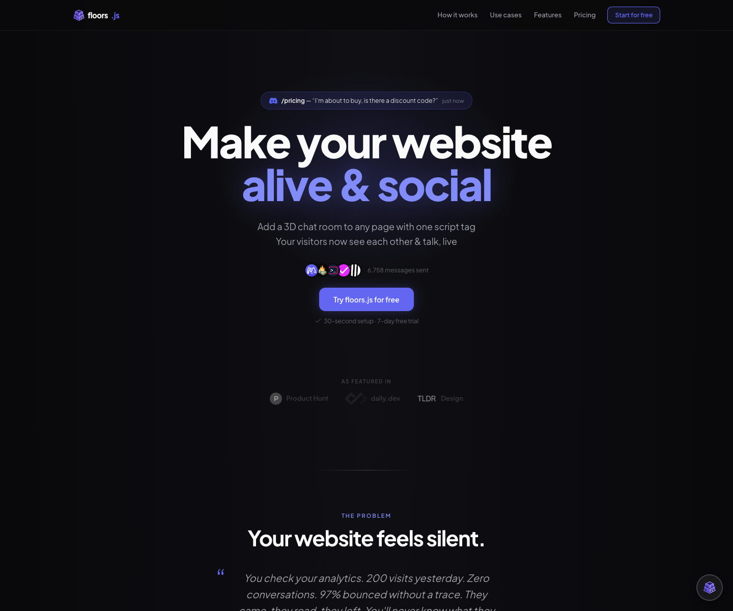 floors.js landing page screenshot