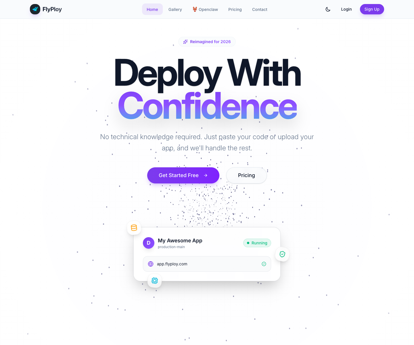 Flyploy landing page screenshot