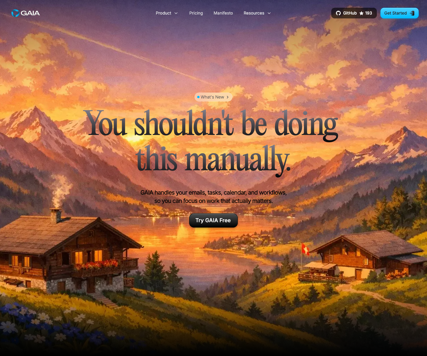 GAIA landing page screenshot