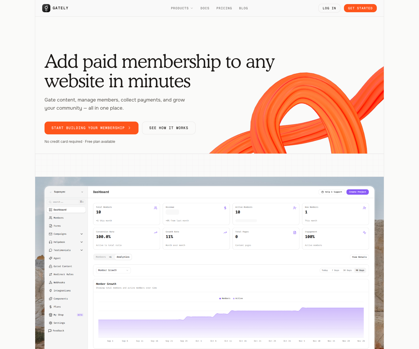 Gately landing page screenshot