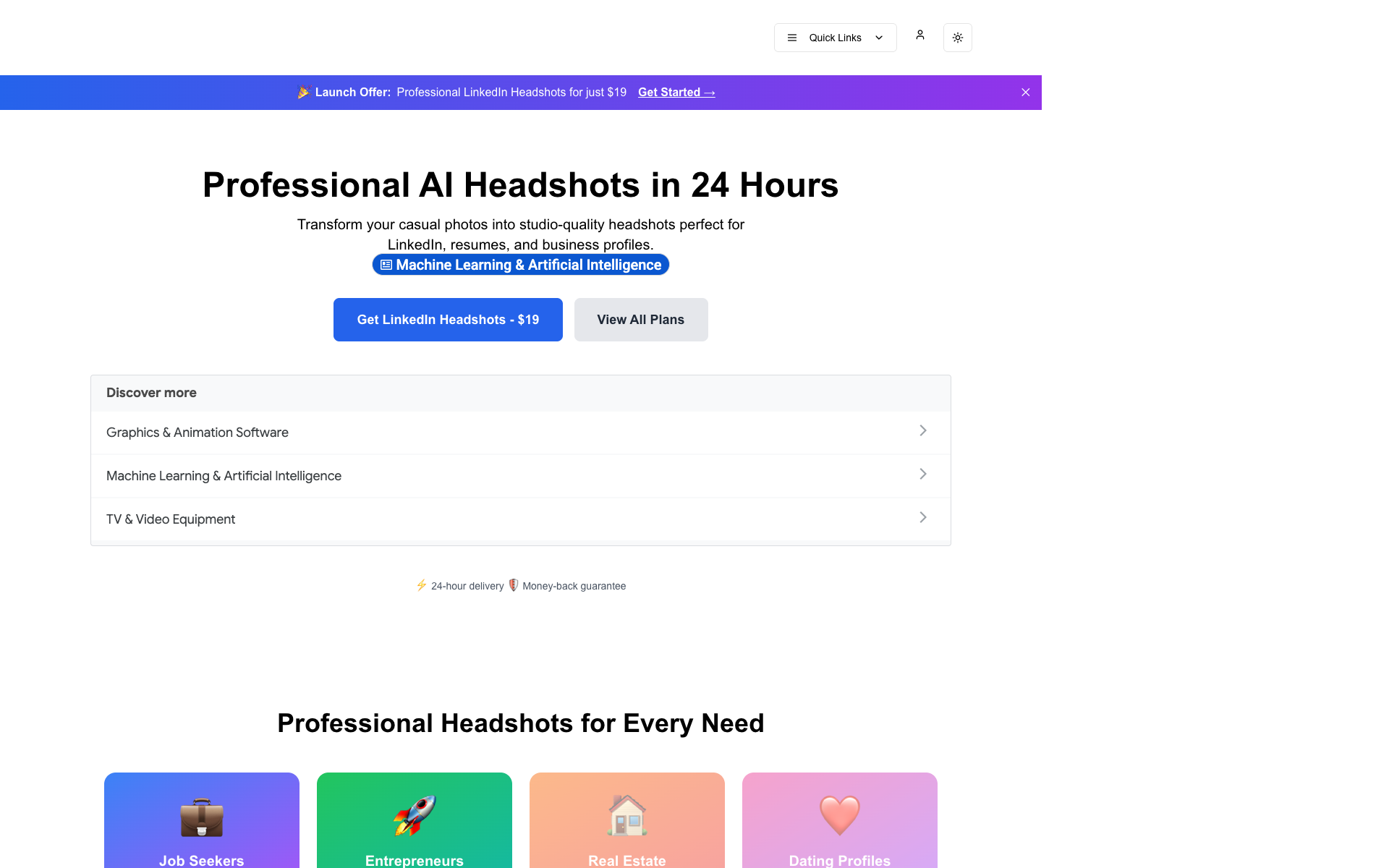 GetAIMedia landing page screenshot
