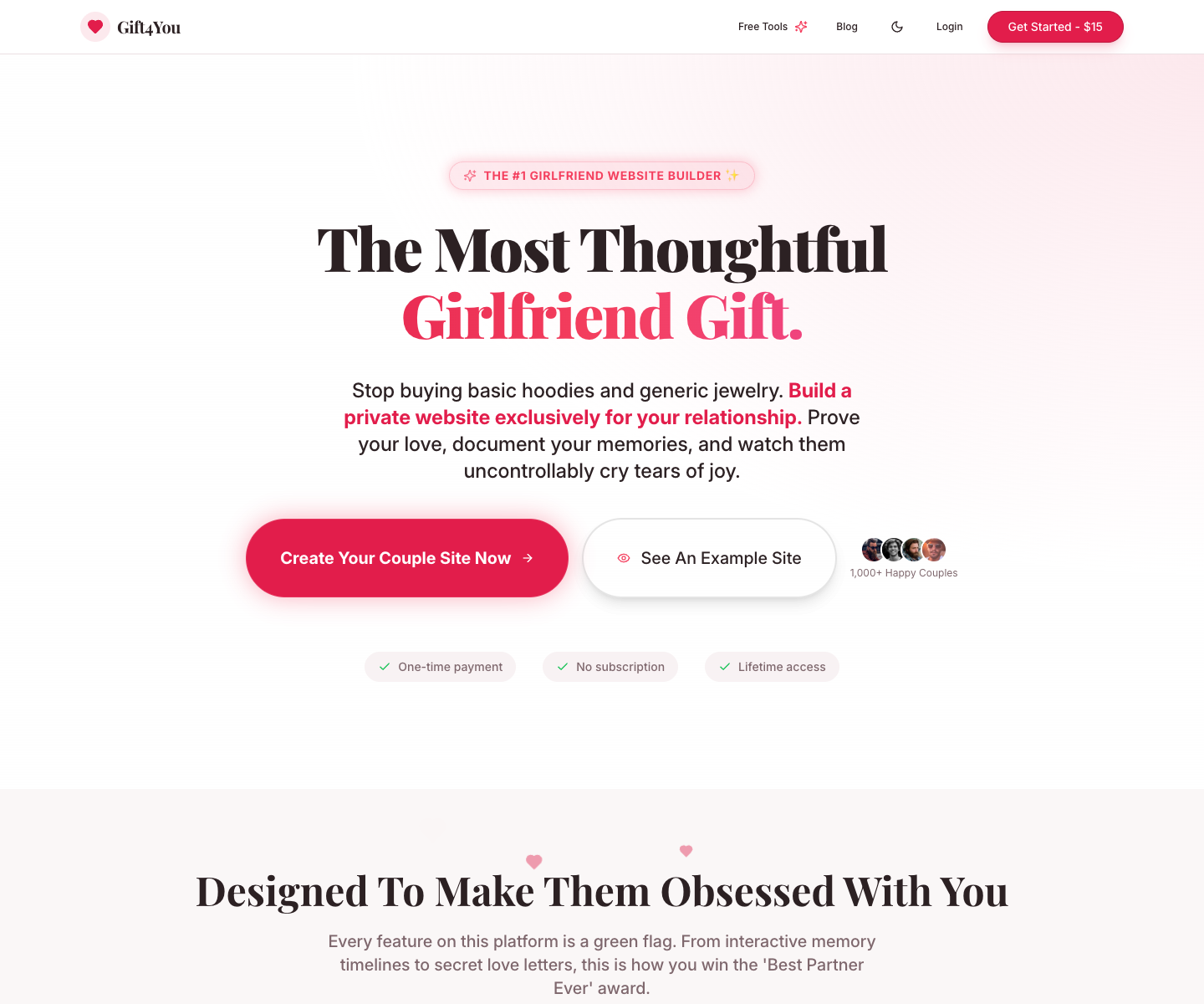 Gift4You landing page screenshot