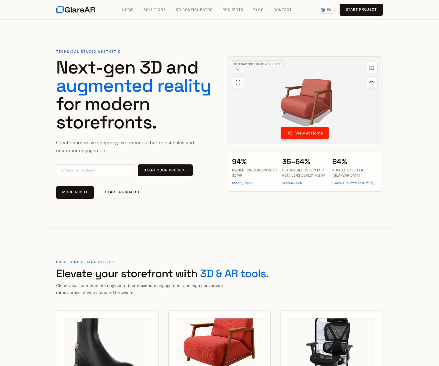 Glare Digital LLC landing page screenshot