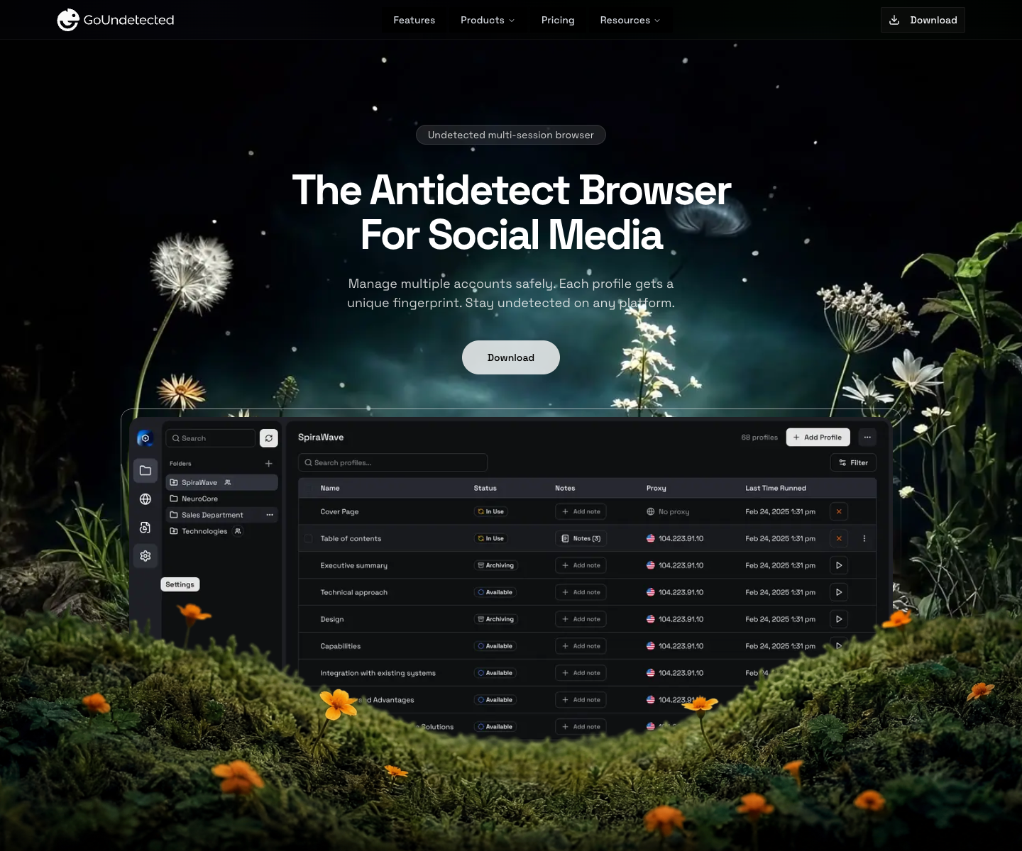goundetected LLC landing page screenshot