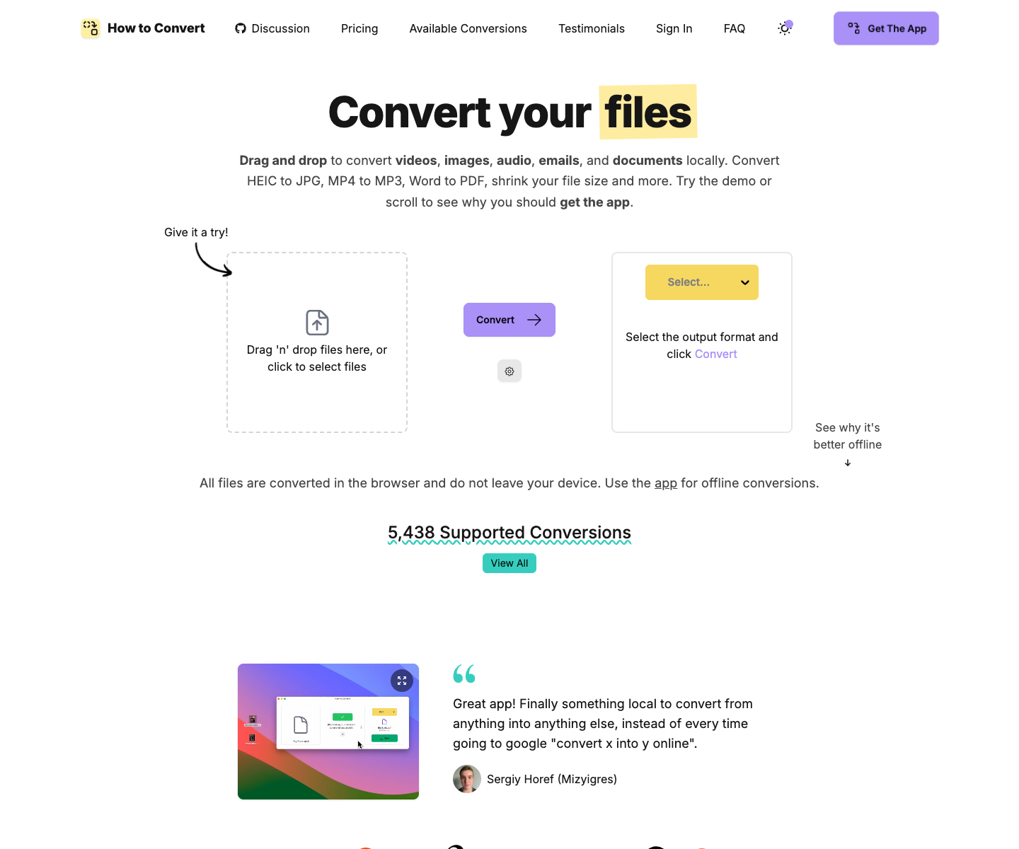 How to Convert landing page screenshot