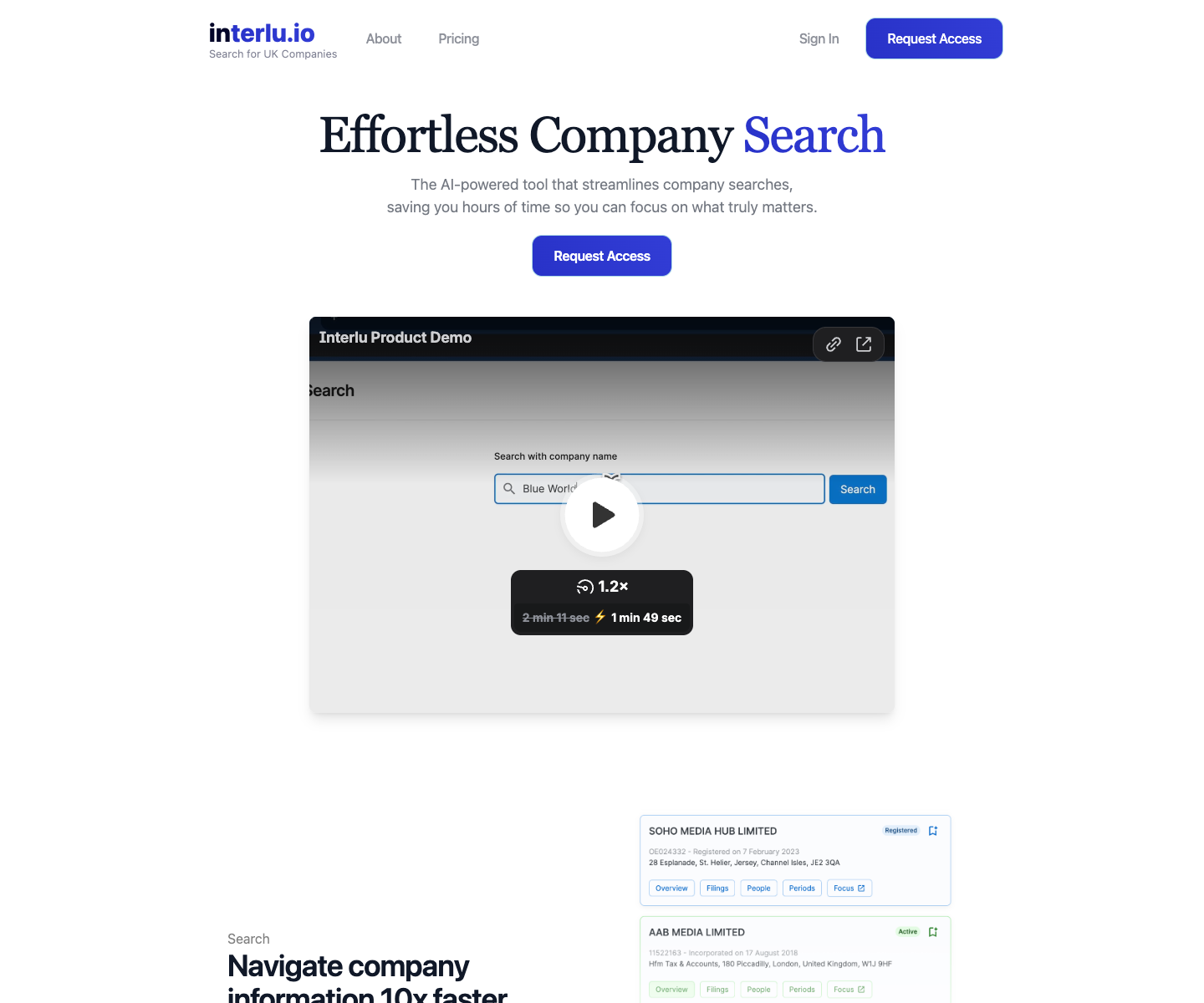 Interlu landing page screenshot