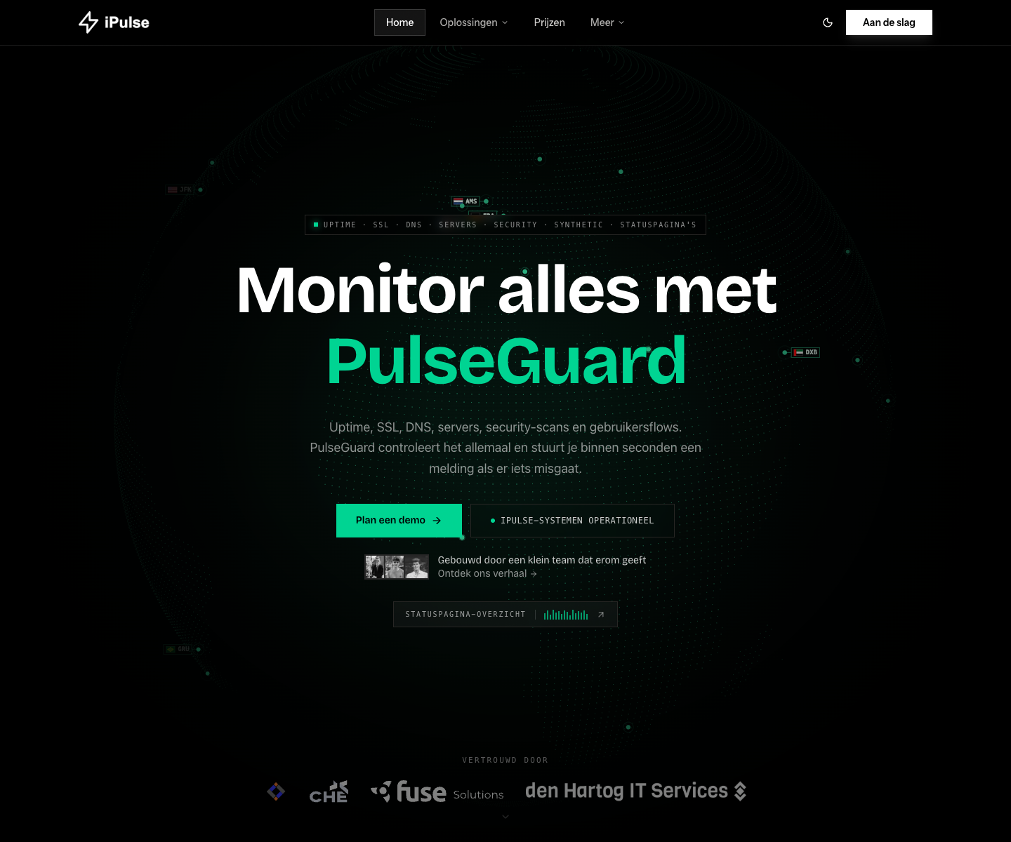 iPulse landing page screenshot