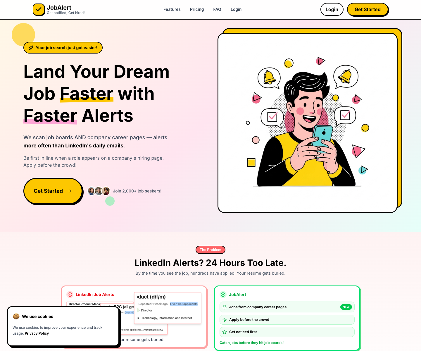 JobAlert.world landing page screenshot
