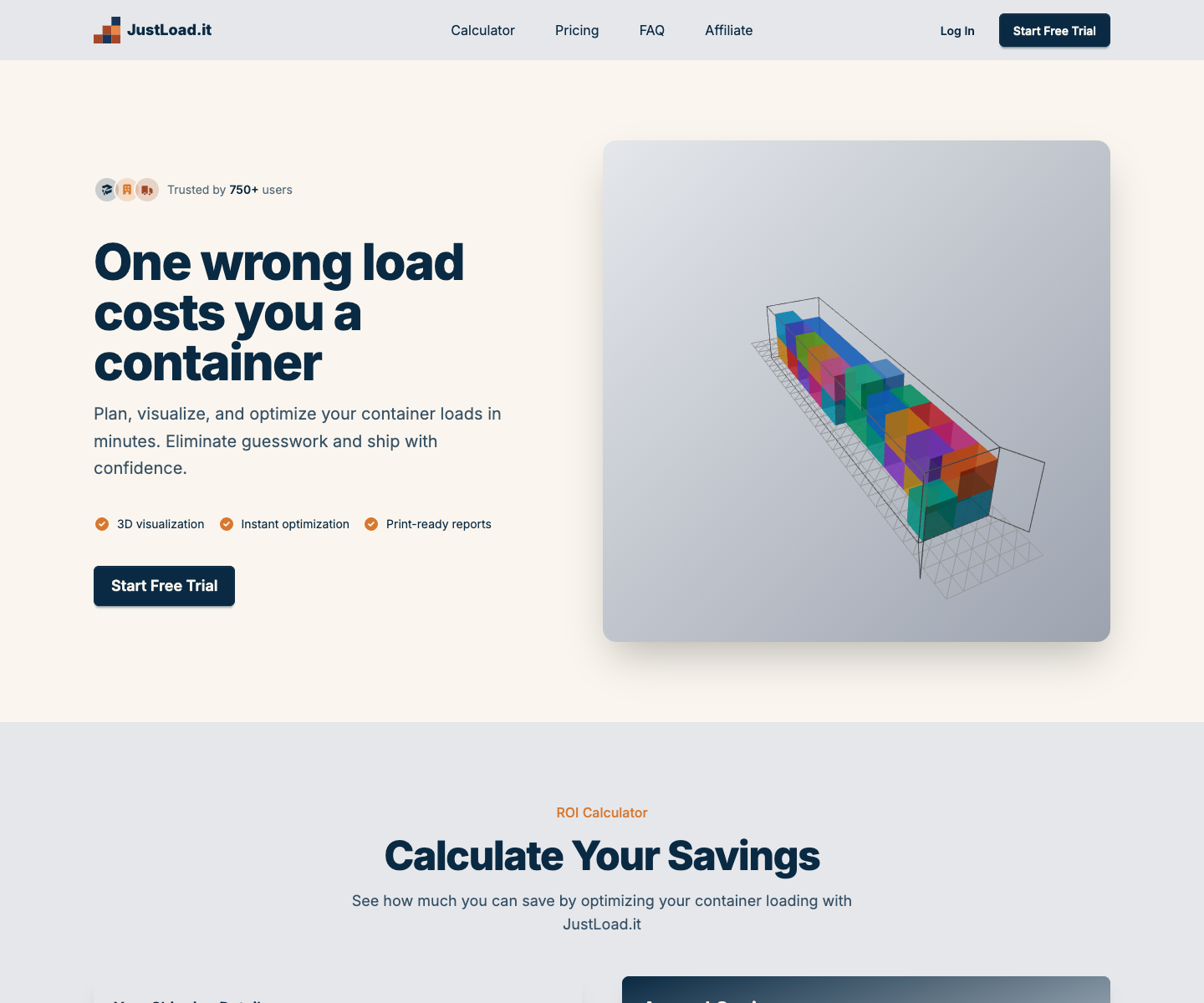 JustLoad.it landing page screenshot