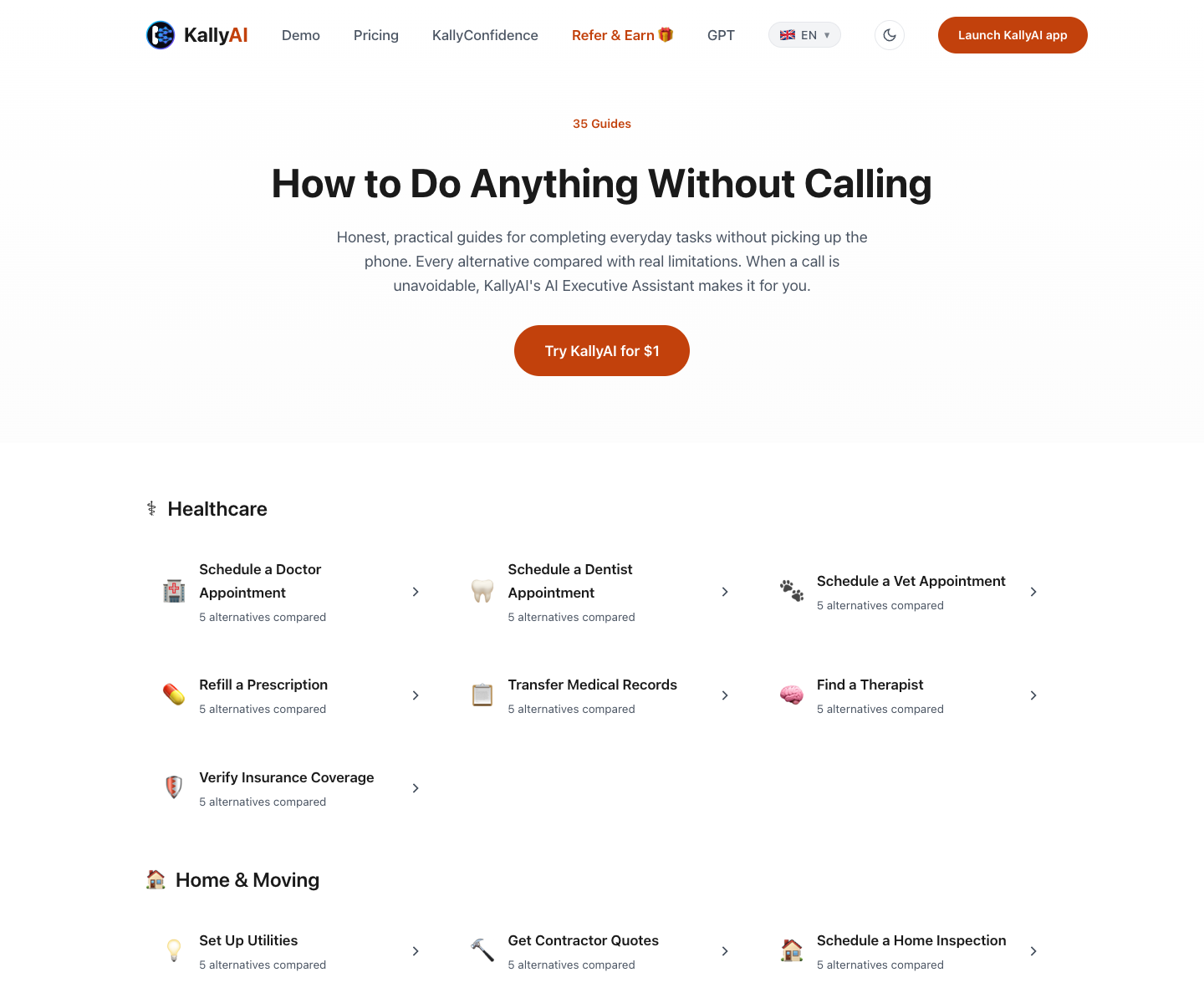 Kally Intelligence, Inc. landing page screenshot