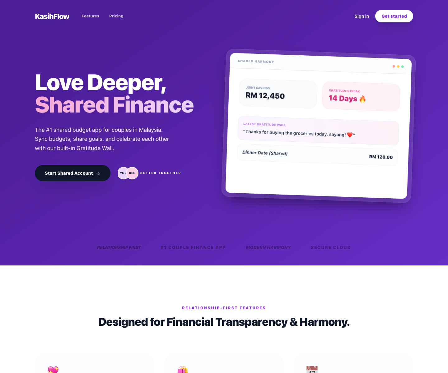 KasihFlow landing page screenshot