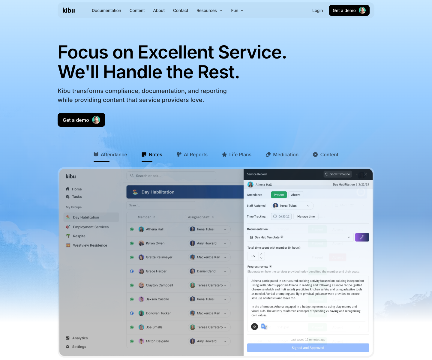 Kibu landing page screenshot